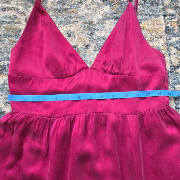 Short Formal Silk Dress in Deep Wine - Picture 9 of 10